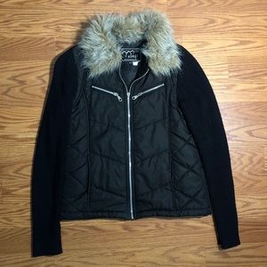 Womens Black Fur Jacket Size M
